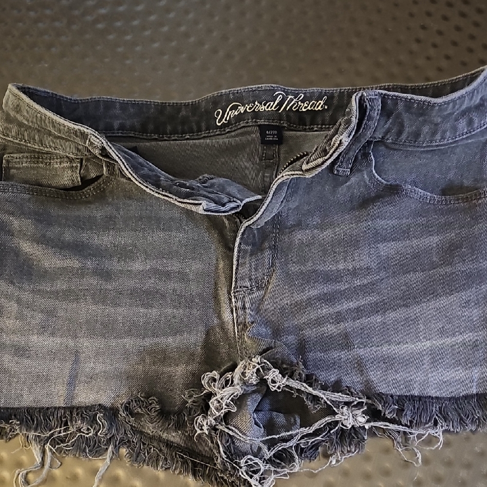 Universal Thread Women's Distressed Gray Denim Shorts